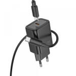 hoco. Incarcator Retea Cu Cablu USB-C HOCO N62, 30W, 3A, 1 x USB-C, Negru - koubsolutions