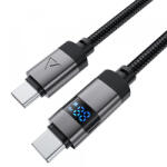 ACEFAST Cablu Date si Incarcare USB-C - USB-C Acefast C15-03 Display, 60W, 1.2m, Negru - koubsolutions