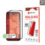 Displex Folie de protectie Ecran Displex Real Glass pentru Apple iPhone 11 Pro / XS / X, Sticla Securizata, Full Glue, Neagra