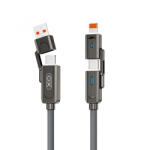 XO Design Cablu Date si Incarcare USB-C / USB-A - USB-C / Lightning XO Design NB275 2in1, 60W, 1m, Negru
