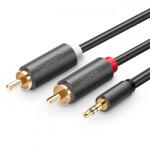 UGREEN Cablu Audio 3.5mm - 2 x RCA UGREEN AV102, 2m, Negru - koubsolutions