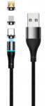 Setty Cablu Incarcare USB-A - Lightning / microUSB / USB-C Setty Magnetic 3in1, 10W, 1m, Negru