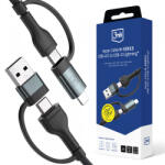 3mk Protection Cablu Date si Incarcare USB-A / USB-C - USB-C / Lightning 3MK Hyper N, 60W, 1.2m, Negru - koubsolutions