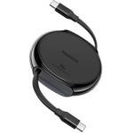 Baseus Cablu Date si Incarcare USB-C - USB-C Baseus Pathfinder Retractable, 100W, 1m, Negru P10368400111-00