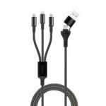 Maxlife Cablu Incarcare USB-A / USB-C - Lightning / USB-C MaXlife 3in1, 66W, 1m, Negru