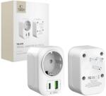 Tech-Protect Incarcator Retea Tech-Protect TA100 Travel US, 20W, 3A, 1 x Schuko - 1 x USB-A - 1 x USB-C, Alb