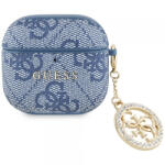 Guess Husa Guess 4G Strass Charm pentru Apple AirPods 4, Albastra