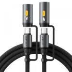 ACEFAST Cablu Date si Incarcare USB-C / Lanterna - USB-C / Bricheta Electrica Acefast J4, 60W, 1.2m, Negru