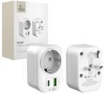 Tech-Protect Incarcator Retea Tech-Protect TA100 Travel UK, 20W, 3A, 1 x Schuko - 1 x USB-A - 1 x USB-C, Alb