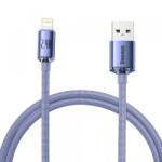 Baseus Cablu Date si Incarcare USB-A - Lightning Baseus Crystal Shine Series, 18W, 1.2m, Mov CAJY000005