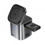 ACEFAST Incarcator Statie Cu Cablu USB-C Acefast Z9 QI 6in1, 80W, 1 x USB-C - 1 x USB-A, Negru