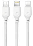 XO Design Cablu Incarcare USB-A - Lightning / microUSB / USB-C XO Design NB103 3in1, 10W, 1m, Alb