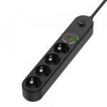 ColorWay Prelungitor ColorWay, 4 x Schuko - 3 x USB-A - 1 x USB-C, Negru