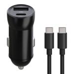 Maxlife Incarcator Auto Cu Cablu USB-C MaXlife MXCC-04, 20W, 3A, 1 x USB-A - 1 x USB-C, Negru