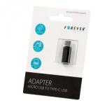 Forever Adaptor Date si Incarcare microUSB - USB-C Forever, Negru - koubsolutions