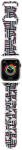Hello Kitty Curea Hello Kitty Silicone Kitty Heads & Stripes pentru Apple Watch 42mm / 41mm / 40mm / 38mm Series, Neagra
