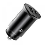 Baseus Incarcator Auto Baseus Circular Metal, 30W, 5A, 1 x USB-A - 1 x USB-C, Negru