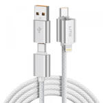Lito Cablu Date si Incarcare USB-C / USB-A - USB-C / Lightning Lito LD21, 100W, 1m, Alb