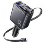 YESIDO Incarcator Auto Cu Cablu USB-C / Lightning Yesido Y63 Display, 117W, 3A, 1 x USB-A - 1 x USB-C, Gri