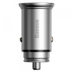 Baseus Incarcator Auto Baseus Circular Metal, 30W, 5A, 1 x USB-A - 1 x USB-C, Gri