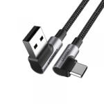 UGREEN Cablu Date si Incarcare USB-A - USB-C UGREEN US176 Angled, 18W, 0.5m, Negru