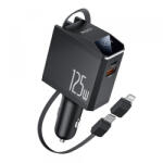 YESIDO Incarcator Auto Cu Cablu USB-C / Lightning Yesido Y71 Display, 125W, 3A, 1 x USB-A - 1 x USB-C, Negru