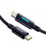 Baseus Cablu Date si Incarcare USB-C - USB-C Baseus Lit Button Control, 100W, 1m, Negru P10379000121-00 - koubsolutions