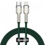 Baseus Cablu Date si Incarcare USB-C - Lightning Baseus Cafule Metal, 20W, 1m, Verde CATLJK-A06