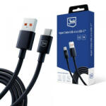 3mk Protection Cablu Date si Incarcare USB-A - USB-C 3MK Hyper, 18W, 1.2m, Negru