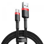 Baseus Cablu Date si Incarcare USB-A - USB-C Baseus Cafule, 60W, 1m, Rosu CATKLF-B91