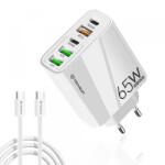 Techsuit Incarcator Retea Cu Cablu USB-C Techsuit CHC2 PentaXPower, 20W, 3A, 3 x USB-A - 2 x USB-C, Alb - koubsolutions