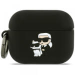 Karl Lagerfeld Husa Karl Lagerfeld Silicone Karl & Choupette 3D pentru Apple AirPods Pro 3, Neagra