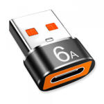 Techsuit Adaptor Date si Incarcare USB-C - USB-A Techsuit A4 HyperPort, Negru Portocaliu - koubsolutions