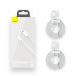 Baseus Cablu Date si Incarcare USB-A - Lightning Baseus Simple Wisdom, 18W, 1.5m, Set 2 bucati, Alb TZCALZJ-02