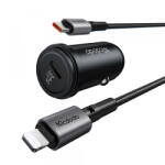 Mcdodo Incarcator Auto Cu Cablu Lightning McDodo CC-7492 Obsidian, 30W, 3A, 1 x USB-C, Negru