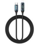 BWOO Cablu Date si Incarcare USB-C - Lightning BWOO X305 Display, 27W, 1m, Negru - koubsolutions