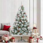vidaXL Brad de Craciun artificial Verde si alb 210 cm GartenMobel Dekor (3395190)