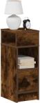 vidaXL Noptiere 2 buc cu sertar stejar afumat 25x31x66 cm GartenMobel Dekor (858623)