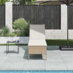 vidaXL Sezlong cu perna bej 55x200x44 cm, poliratan GartenMobel Dekor (4104104)