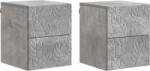 vidaXL Dulap de noapte suspendat 2 pcs Gri Beton 34, 5 x 33 x 40 cm GartenMobel Dekor (898812)