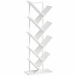 HOMCOM Raft în formă de copac cu 9 trepte, raft industrial freestanding cu cadru din oțel, unitate de depozitare pentru CD-uri, DVD-uri, alb | Aosom Romania (836-616V92WT) Raft