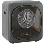 HOMCOM Uscător de rufe 4 kg, design compact, 5 moduri, timer, Gri+Negru | Aosom Romania (B61-017V90GY)