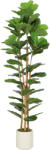 HOMCOM Ficus lyrata artificial plantă artificială cu 91 de frunze, trunchi din lemn masiv, ghiveci, 55 x 55 x 180 cm, Verde | Aosom Romania (83C-195V04GN)