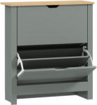 HomCom Dulap pentru pantofi cu 2 compartimente rabatabile, separator reglabil pentru 8-12 perechi de pantofi, 72 x 26 x 80 cm, gri deschis | Aosom Romania (837-062V90LG) Pantofar
