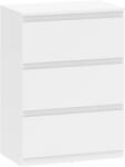 HOMCOM Comodă cu 3 sertare, mobilier modern de depozitare pentru dormitor, Alb | Aosom Romania (831-337V95WT) Comoda