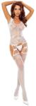 Passion Bodystocking Crotchless Sexy Fit, Alb, S-L