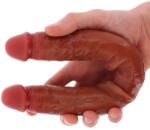 ToyJoy Dildo Dublu Realist Foreskin, Silicon Premium Strat Dublu, Natural, 40 cm Dildo
