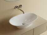 Foglia Lavoar pe blat, din compozit lucios, oval, 36x61x14.5 cm, Foglia Selena (631270061003)