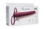Lola Strap-on Pure Passion Gimlet Wine Red, silicon hipoalergenic, dublă penetrare, 16 cm (1200-02lola) Dildo
