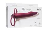 Lola Strap-on Pure Passion Flirtini Wine Red, silicon hipoalergenic, vibrobullet 10 moduri, 15, 9 cm (1204-02lola) Dildo